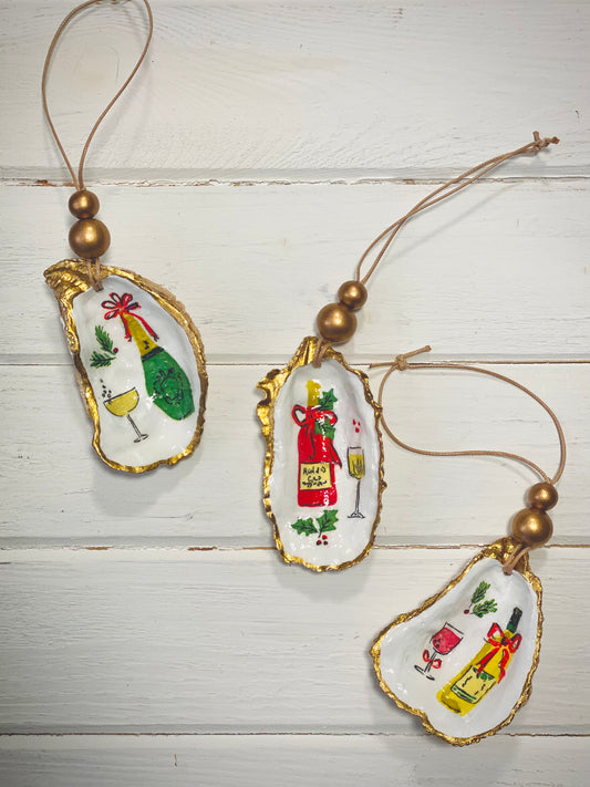 Oyster Shell Ornaments - Holiday Bottles 1