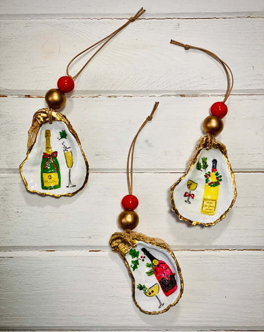 Oyster Shell Ornaments - Holiday Bottles 2