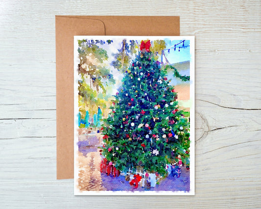 Georgia Greeting Card - Collins Quarter Forsyth Park Holiday Tree