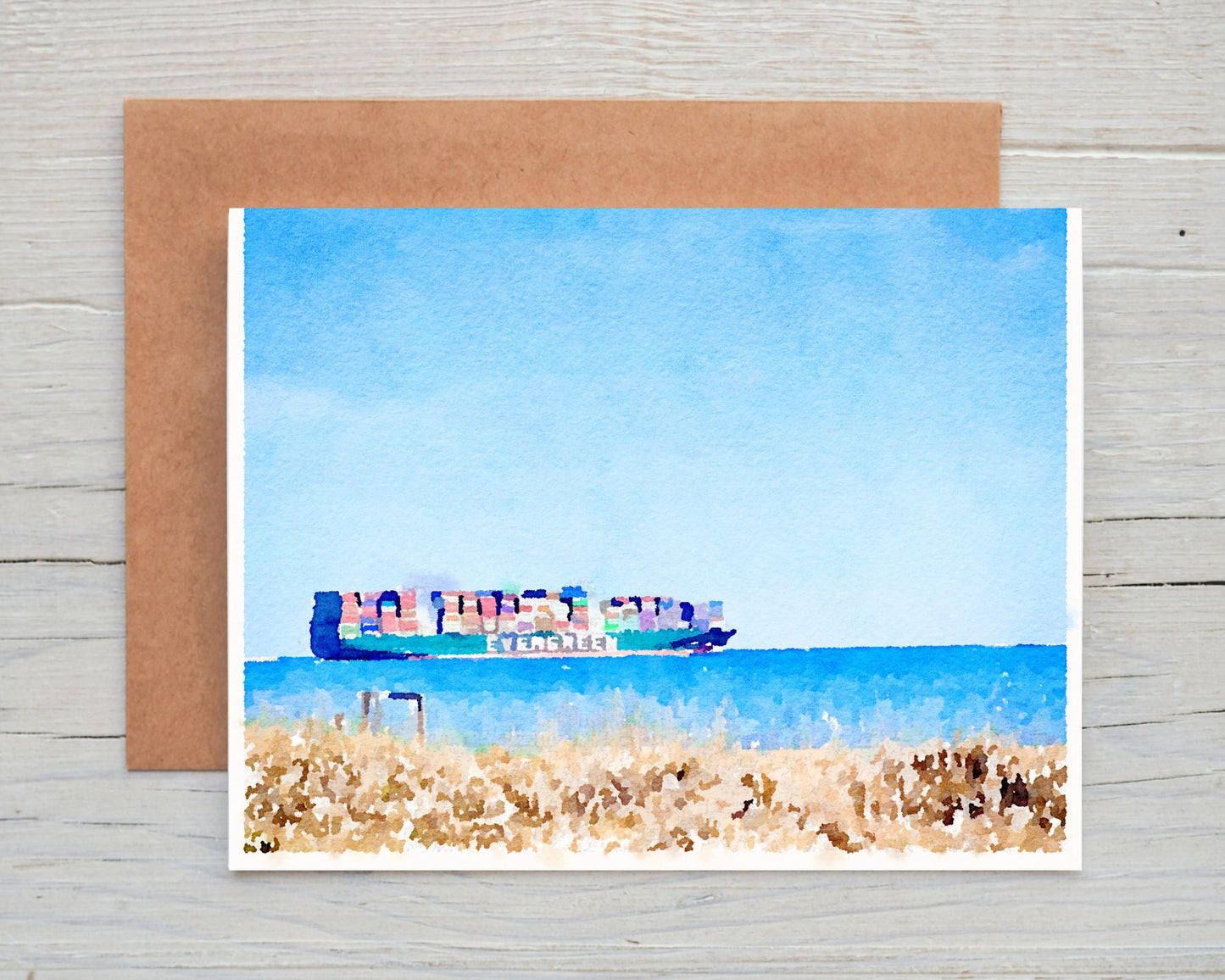 Georgia Greeting Card - Container Ship