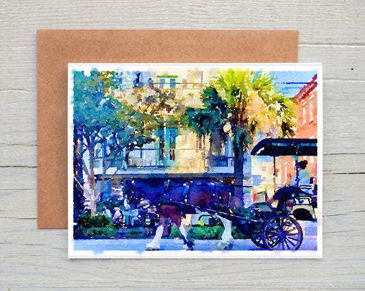 Georgia Greeting Card - Carriage Horse 2