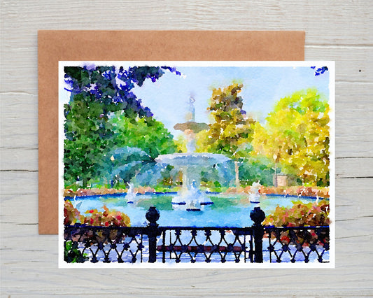 Georgia Greeting Card - Forsyth Park Fountain 2