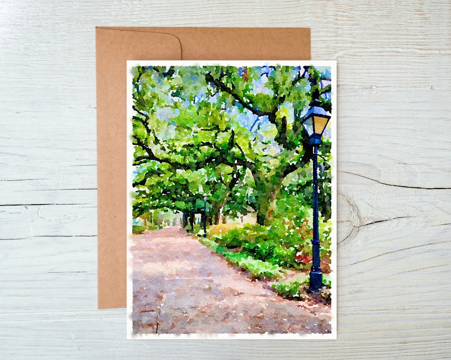 Georgia Greeting Card - Forsyth Park Sidewalk