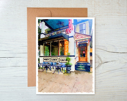 Local Business Greeting Card - Foxy Loxy Cafe