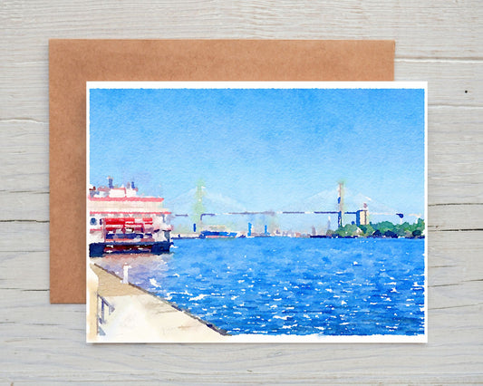 Georgia Greeting Card - River Street Water View