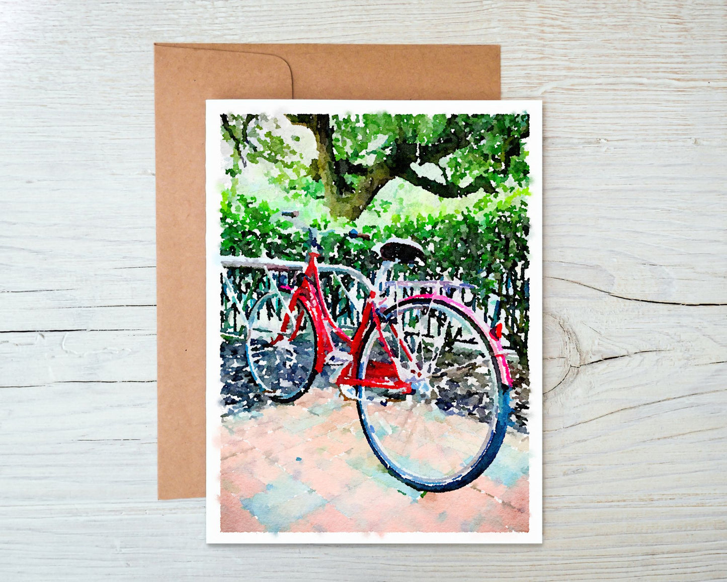 Georgia Greeting Card - Red SCAD Bicycle