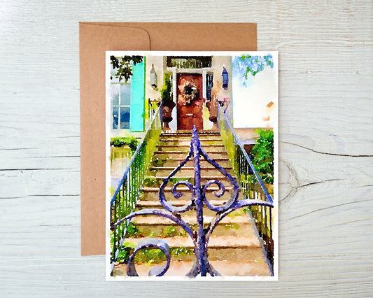 Georgia Greeting Card - Whitake Street Gate