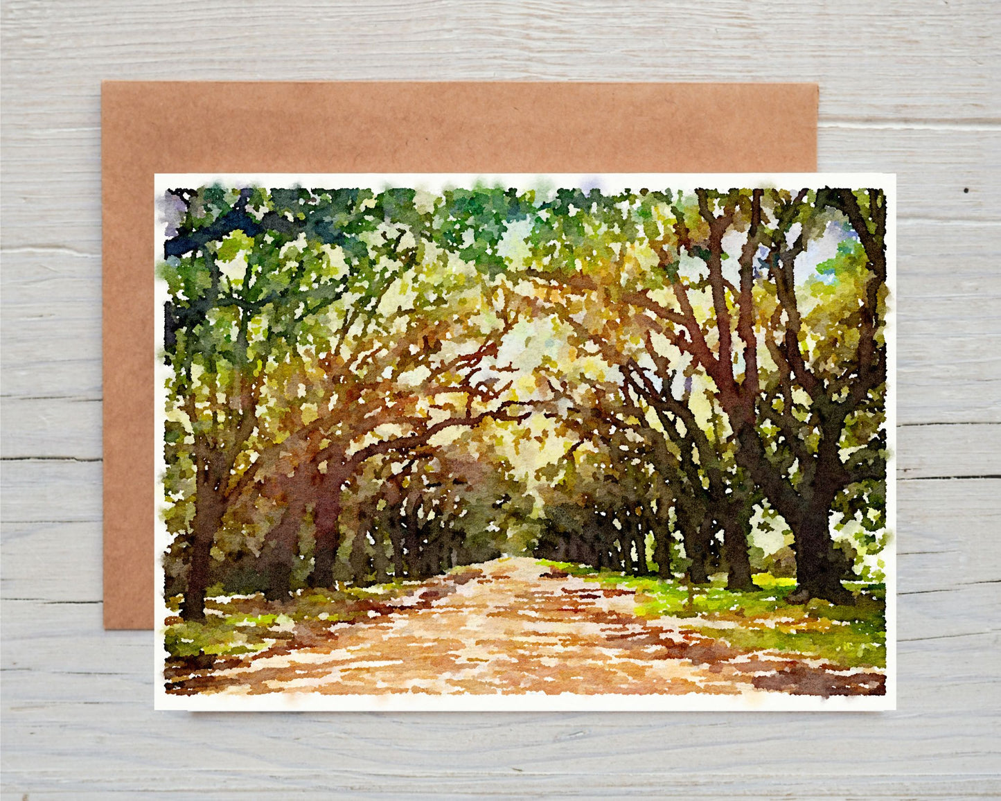 Georgia Greeting Card - Wormsloe Oak Avenue